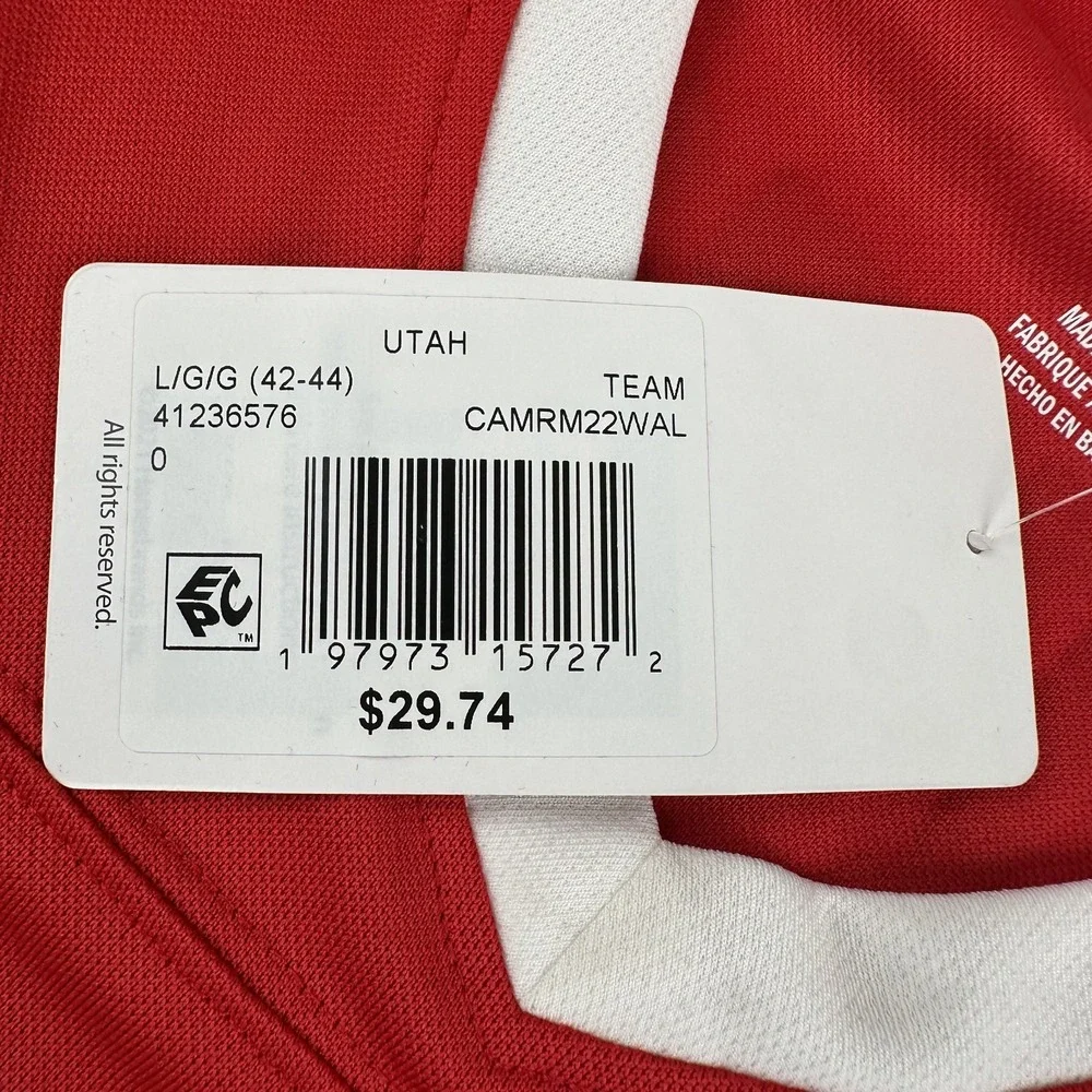 NCAA University of Utah Utes Football Jersey Red Men's Size Large